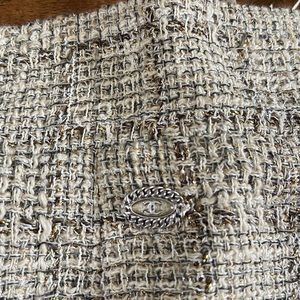 CHANEL Wool blend Fancy tweed shaggy glitter Mini skirt Bottoms P26901 Multicolor Purple 40